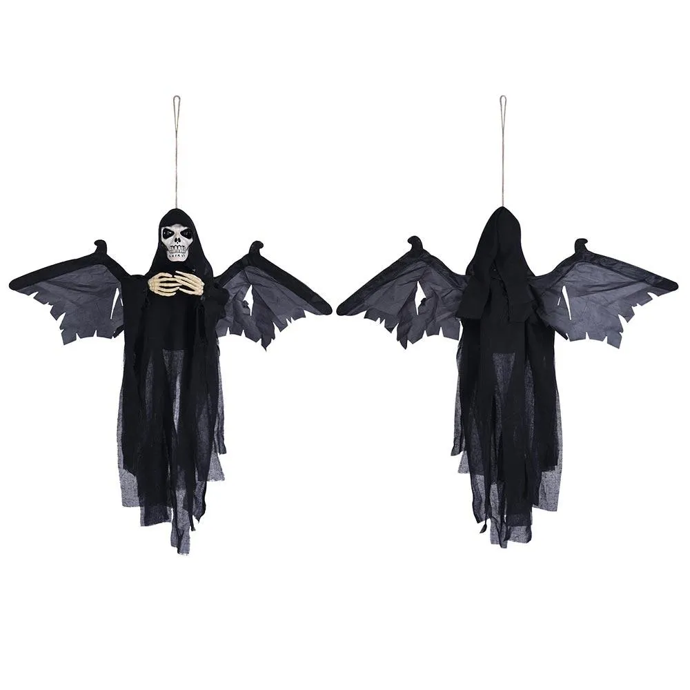 TheLAShop 22x4x20in Light Up Sound Activated Animated Skeleton Props w/ Wings