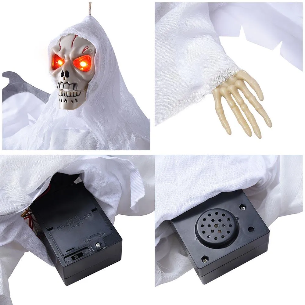 TheLAShop 22x4x20in Light Up Sound Activated Animated Skeleton Props w/ Wings