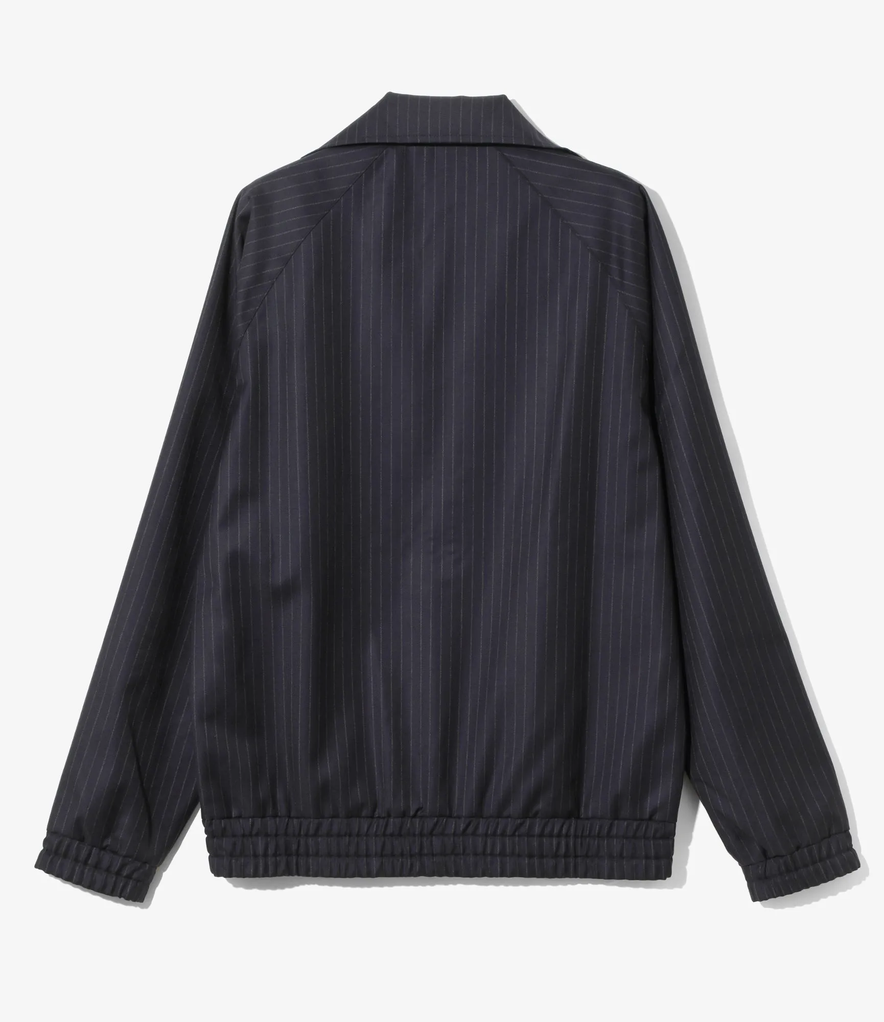 Track Jacket – Navy Striped Viyella Wool