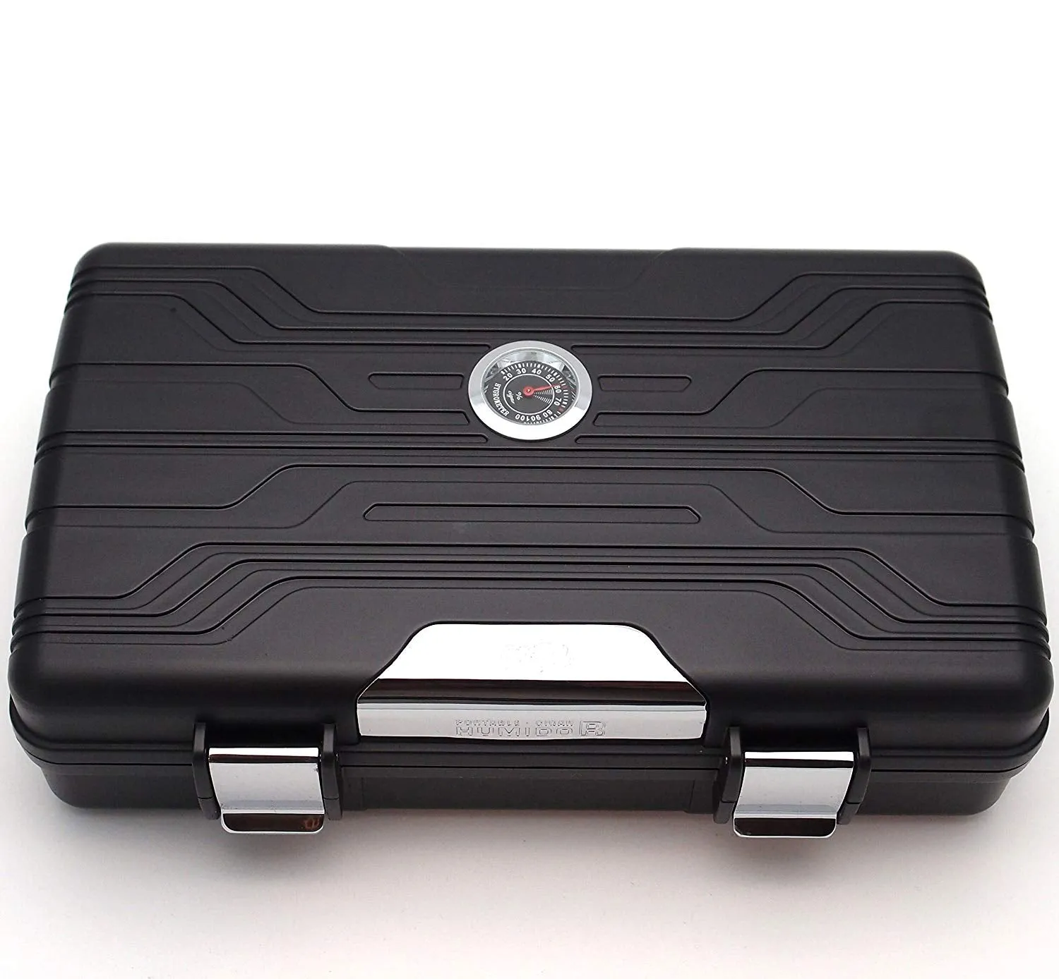 Waterproof Cigar Travel Humidor for 10 Cigars - Integrated Hygrometer and Humidifier Included - 2 Trays