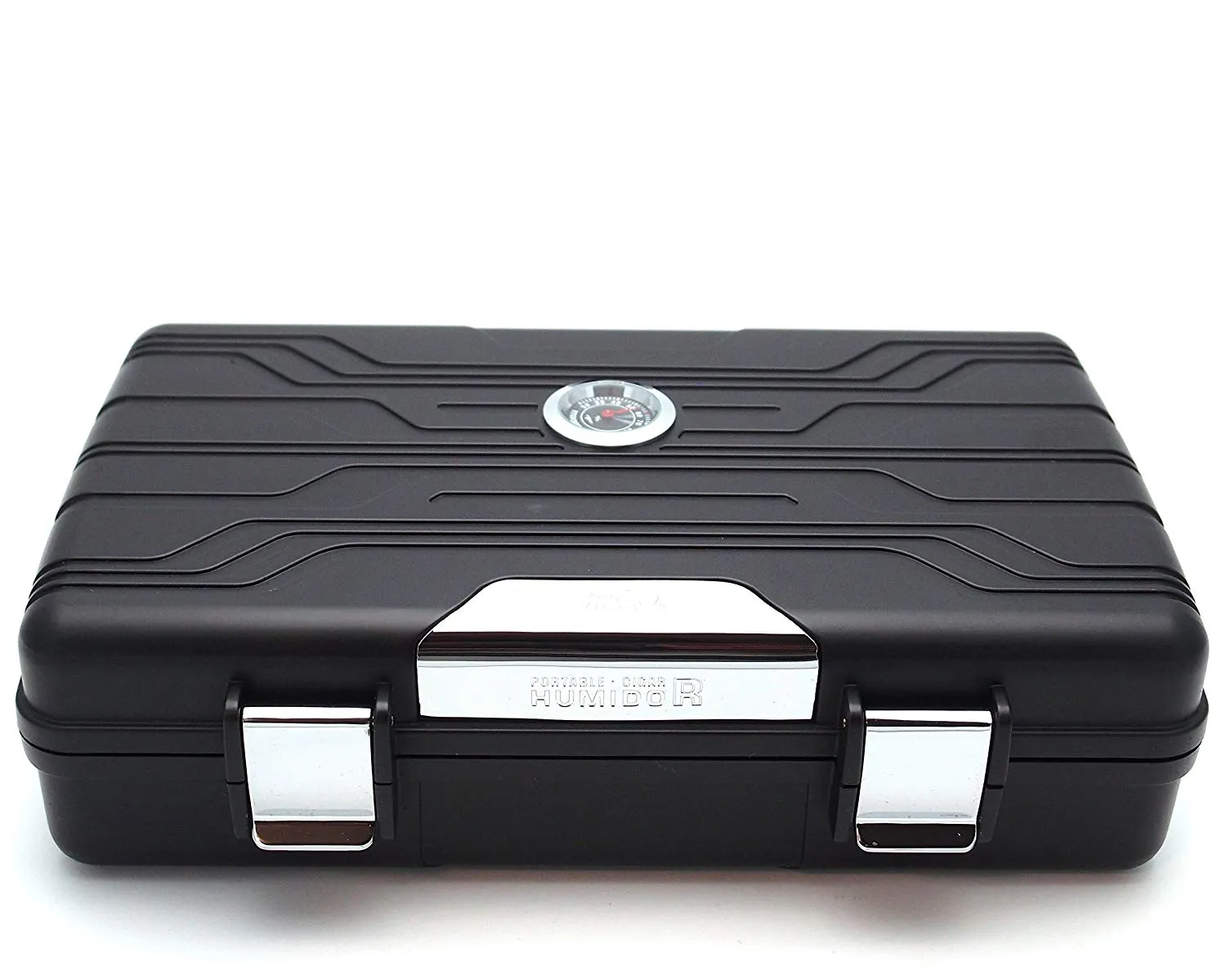 Waterproof Cigar Travel Humidor for 10 Cigars - Integrated Hygrometer and Humidifier Included - 2 Trays