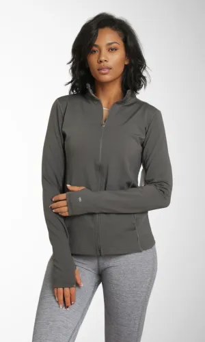 Women Track Sports Zip Up Jacket (Oil Green)