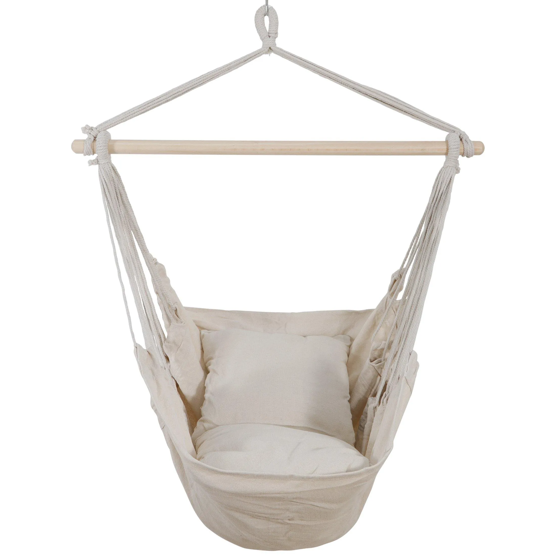 ZENY™ Hammock Chair Hanging Rope Swing Cotton Weave Swing Seat Max Weight 330lb Portable Carrying Bag