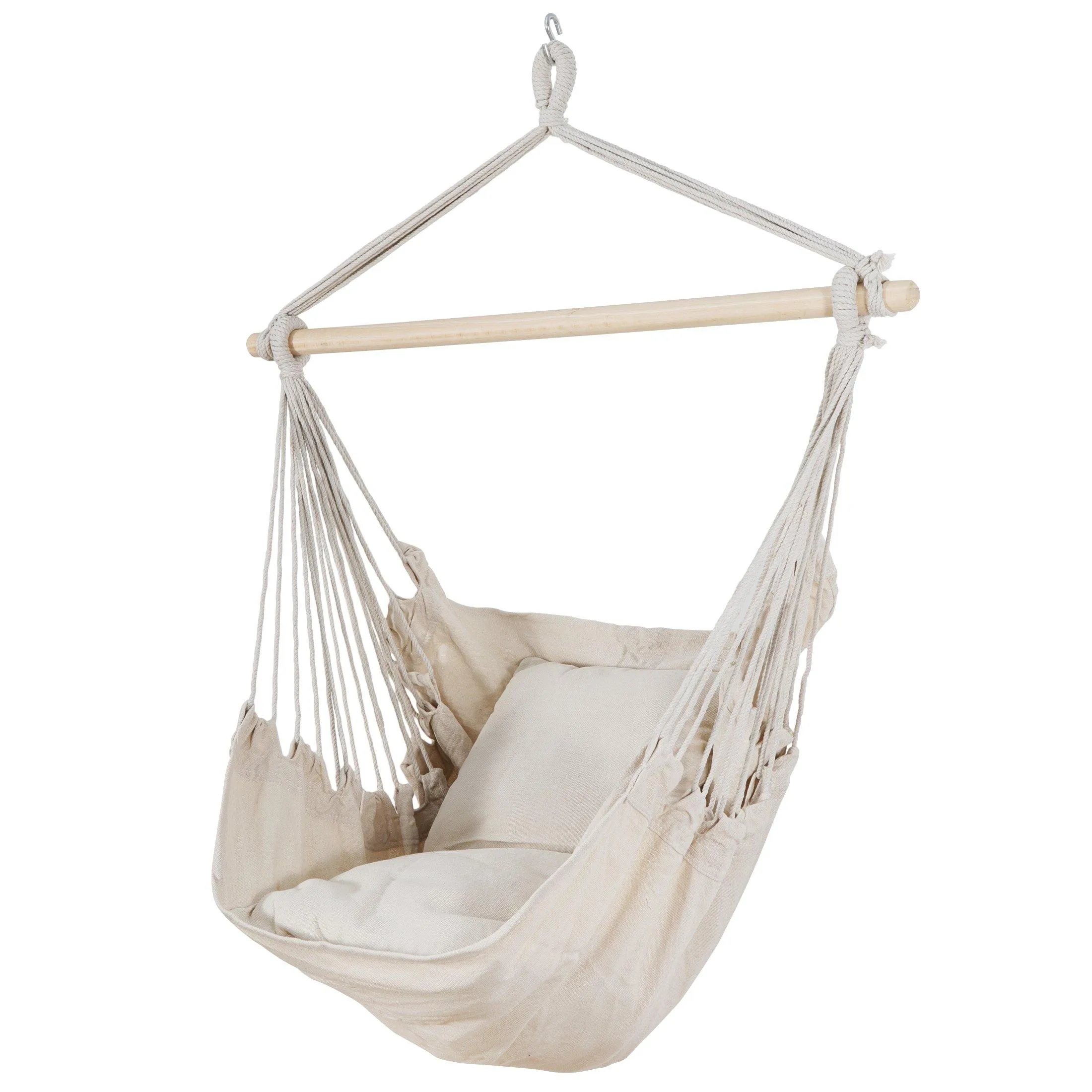 ZENY™ Hammock Chair Hanging Rope Swing Cotton Weave Swing Seat Max Weight 330lb Portable Carrying Bag