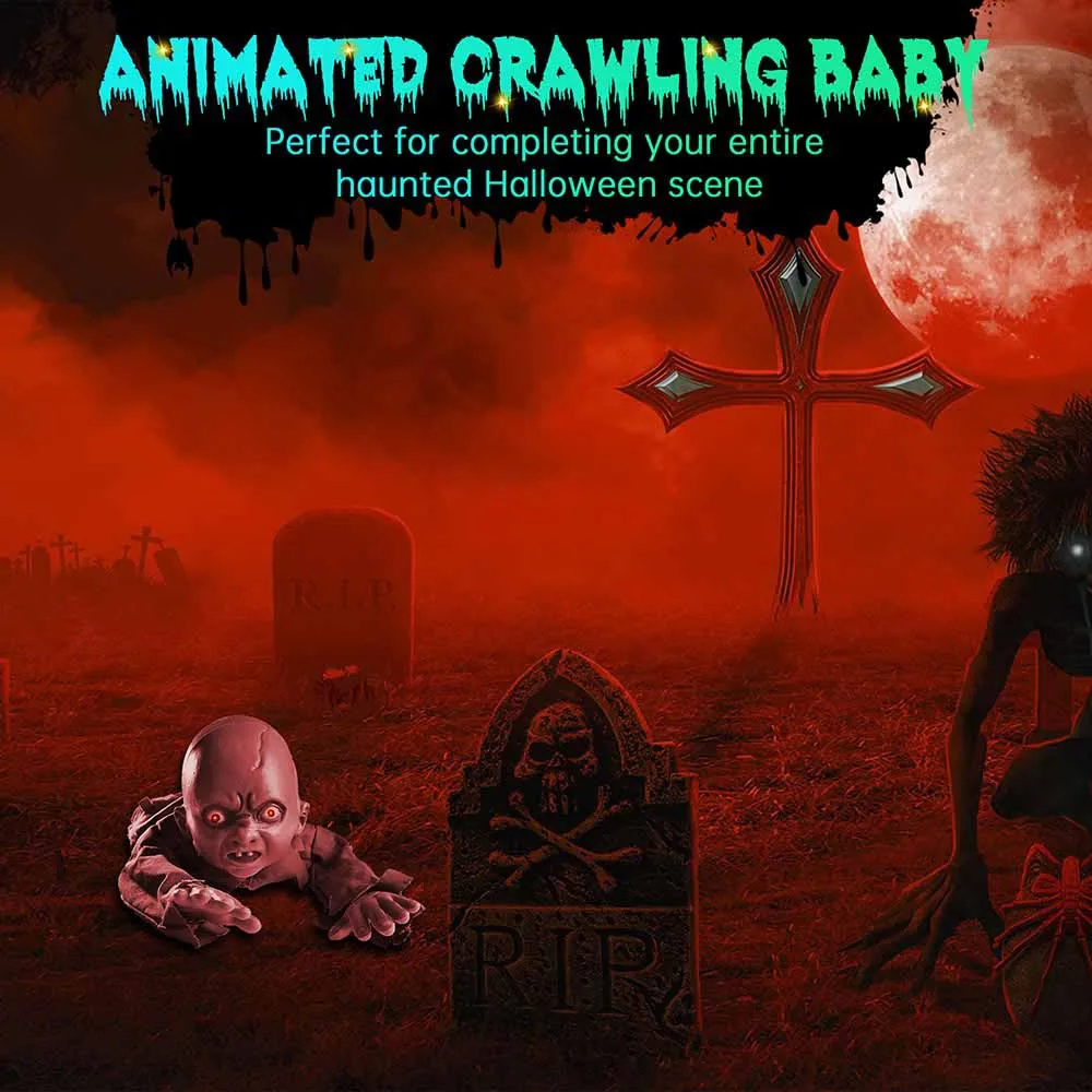 Zombie Baby Animated Auto Crawling Halloween Prop