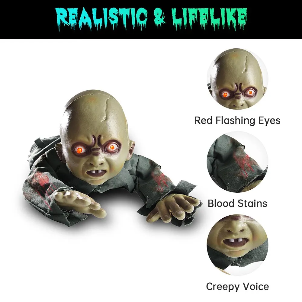 Zombie Baby Animated Auto Crawling Halloween Prop